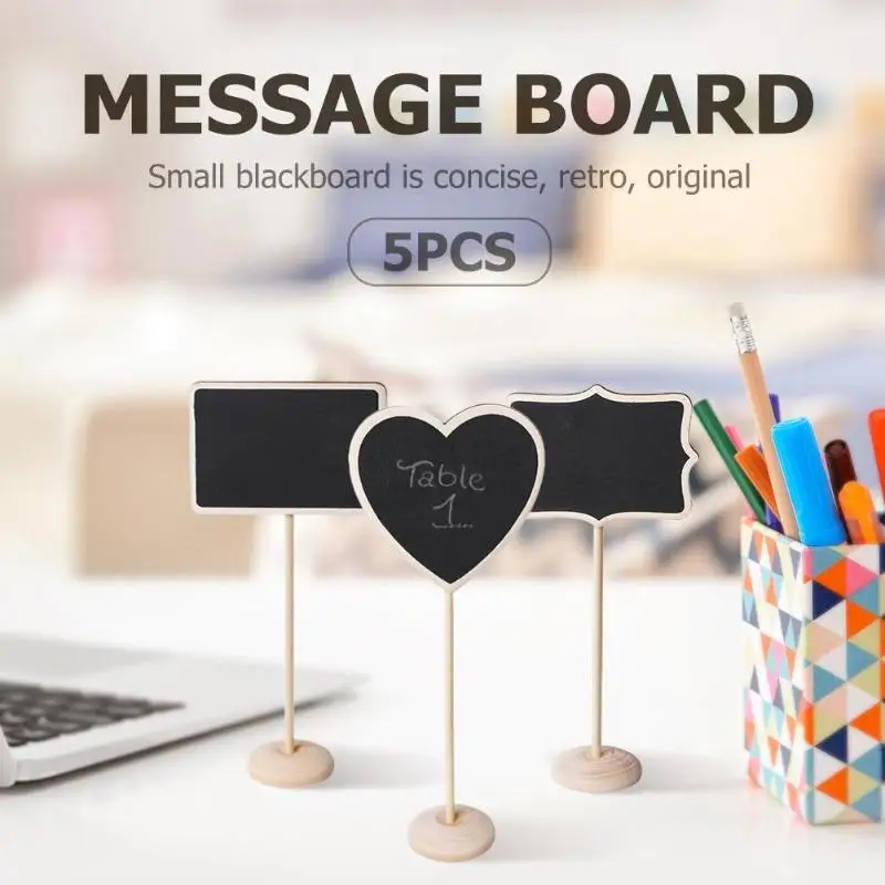 Новинка 5 шт. Мини Деревянные мелки доски знаки для записей свадебного украшения