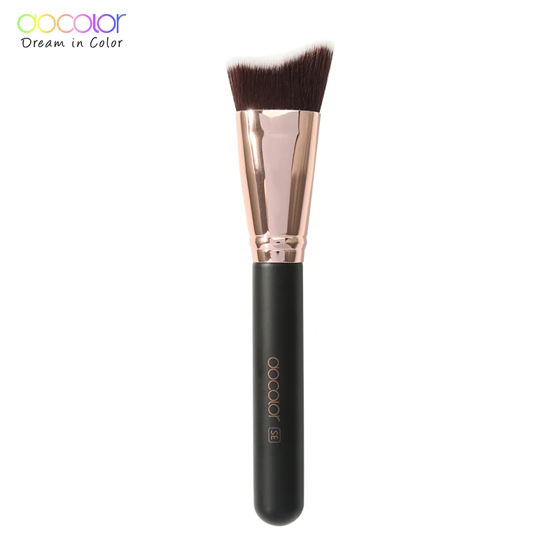 Bronzer (no box) Docolor Кисть для нанесения основы плоский верх полировальные щетки веер контурная Кисть для нанесения пудры хайлайтер кисти для макияжа Pincel Maquiagem - Handle Color: Bronzer (no box)