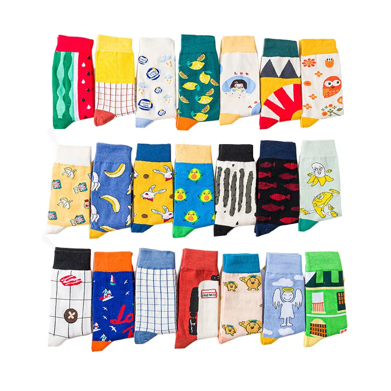 Новые весенние женские хлопковые носки в форме трубок студенческом стиле с