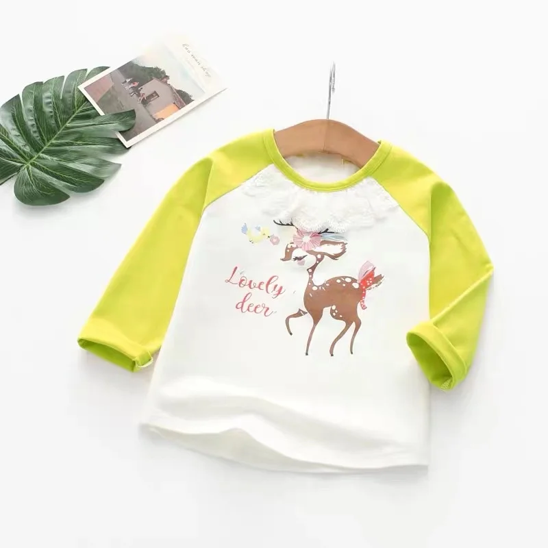 Детская футболка с длинными рукавами для девочек джемпер осенняя Повседневная