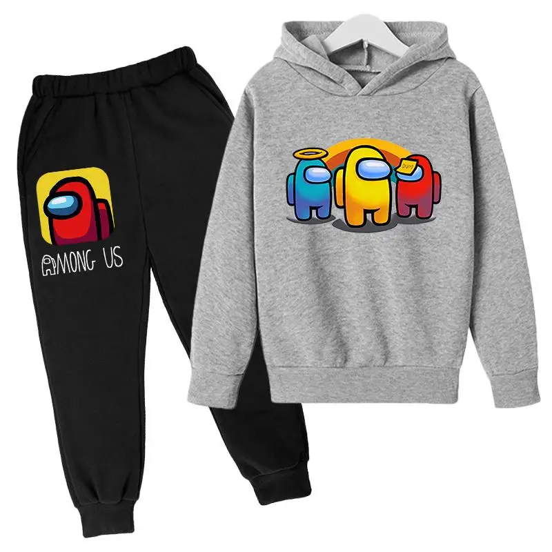 

New Sport Suit Boys/Girls Tracksuit Two Piece Set Children Oversized Hoodies+Sweatpants Harajuku Clothes Kids Sets top