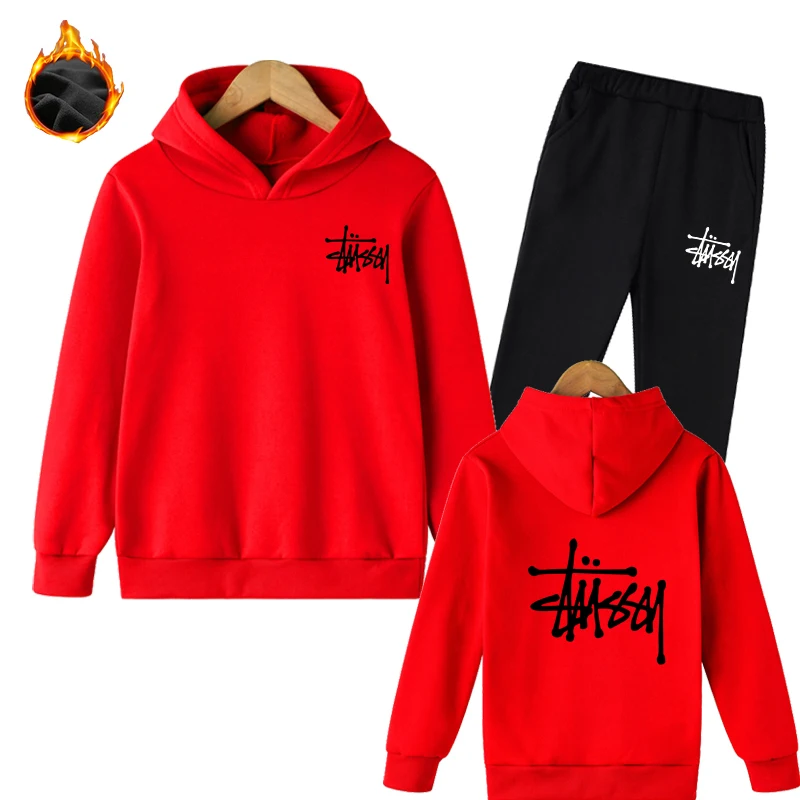 

New Hoodie 4-14 Years Old Clothes Set Children's Print Set Boy suit Girl suit Children Hoody Set Hoodie Set Children Sweater Set