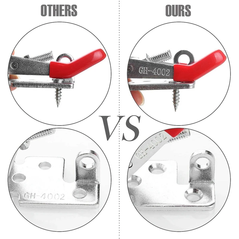 

4 Pcs Toggle Clamp 400Lbs Heavy Duty Lockable 4002 Style Toggle Latch Hasp Clamp Quick Release Pull Latch Draw Latch