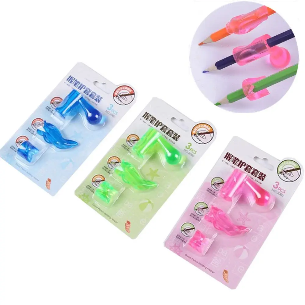 3 шт./компл. силиконовый прозрачный карандаш держатель Дети коррекция осанки при