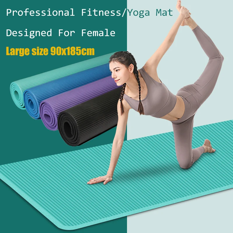 

Soft Yoga Mat 10mm Thick NBR Exercise Mats For Gym Home Stretching Abs Cardio Training Pad Extra Wide 90cm