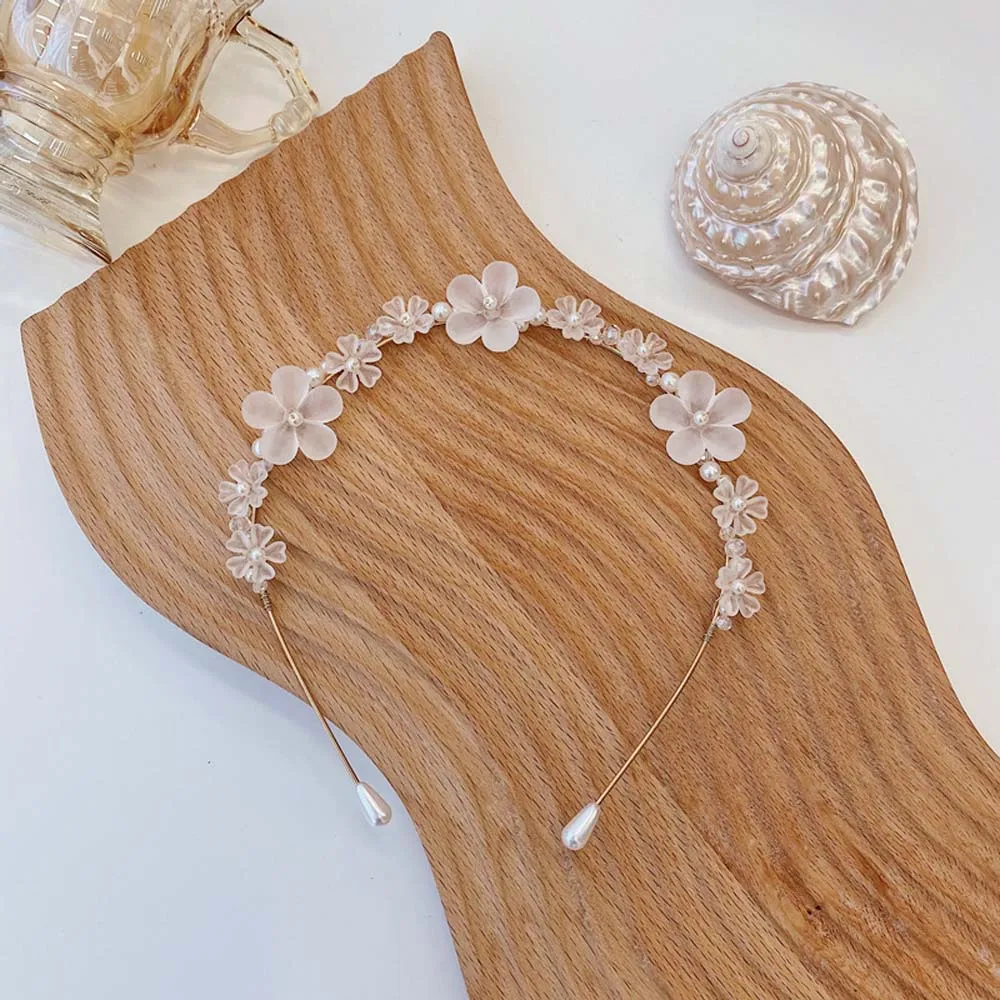 

Imitation Pearl Crystal Headband Women Wild Temperament Korean Hair Hoop Sweet Flower Hair Hoop Hair Accessories