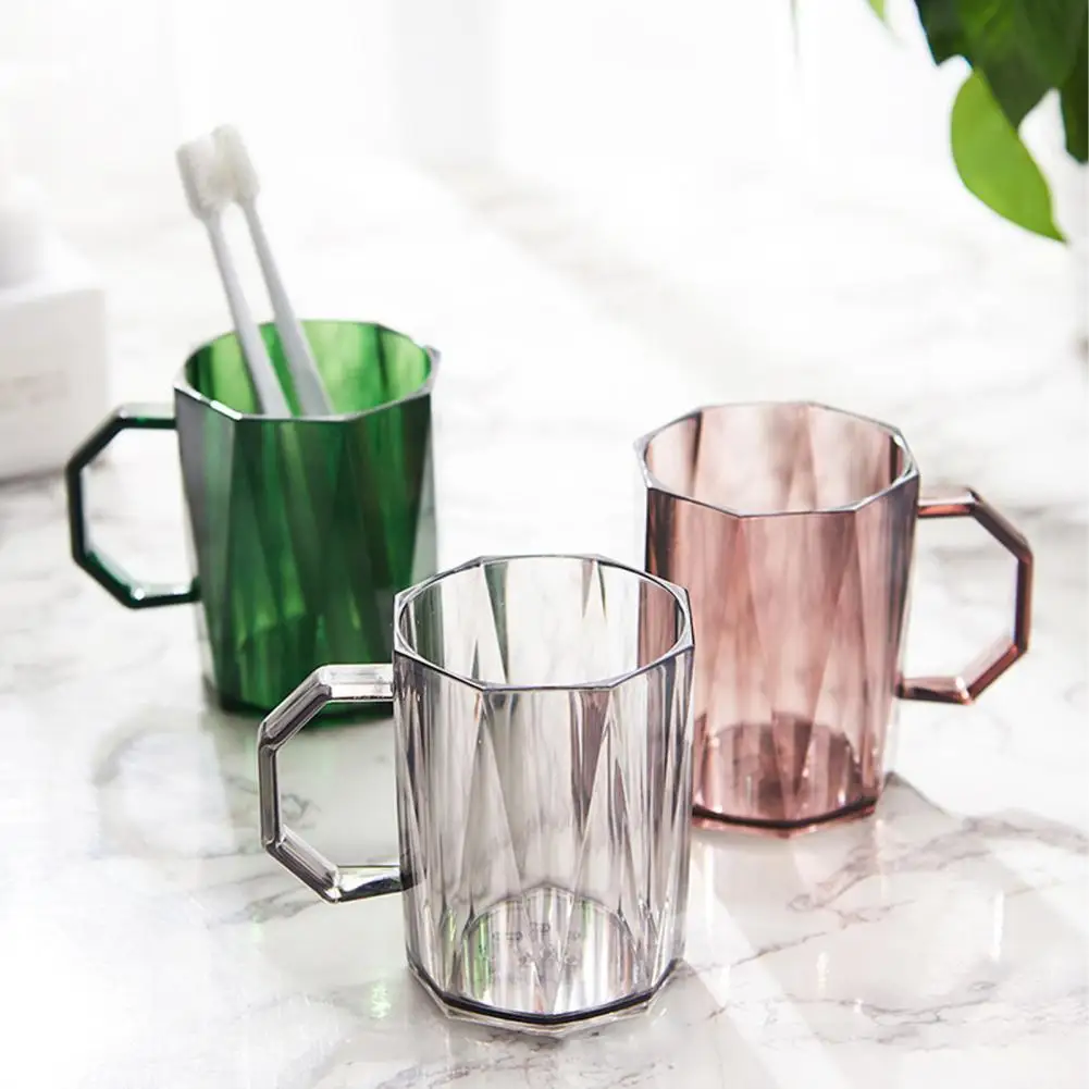 

Washing Mug Bathroom Brushing Cup Mouthwash Cup Water Mug Eco-friendly Anti-slip Plastic Toothbrush Cup with Handle for Home