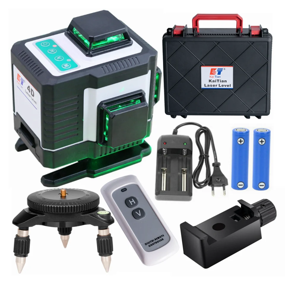 

Kaitian 360 Laser Level Green 16 Lines 4D Electronic Automatic Tilt Function Receiver Mode Vertical&Horizontal Nivel Lasers Line