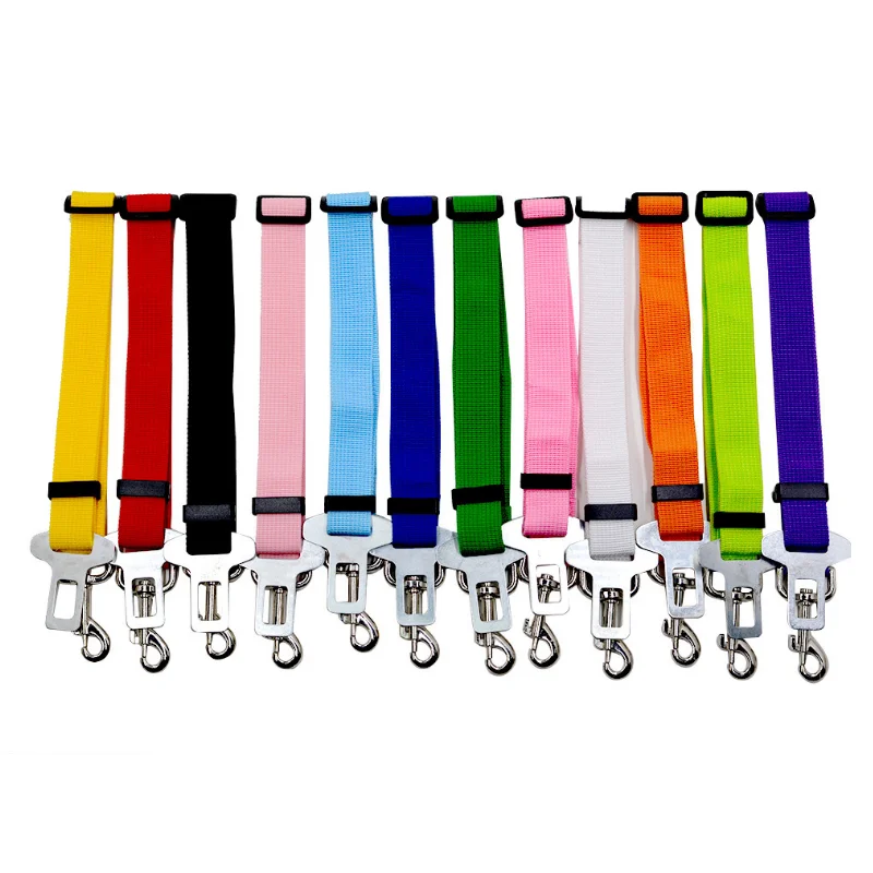 

Pet Dog Cat Car Seat Belt Adjustable Harness Seatbelt Lead Leash for Small Medium Dogs Travel Clip Pet Supplies 13 Colors