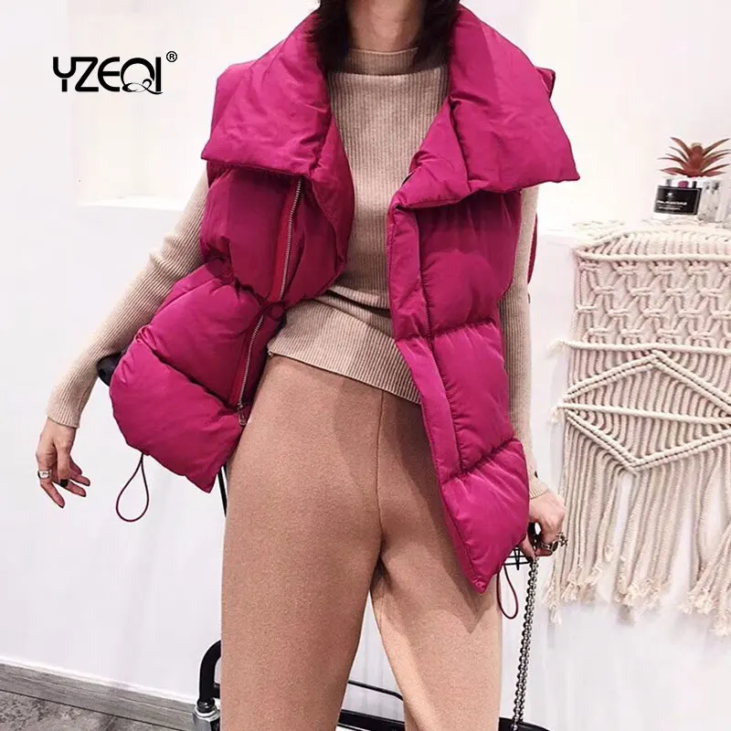 

Yzeqi New Arrivals Winter Warm Vest Women Jacket Light Short Down Vests Female Jacket Sleeveless Coat Thick Waistcoat Top