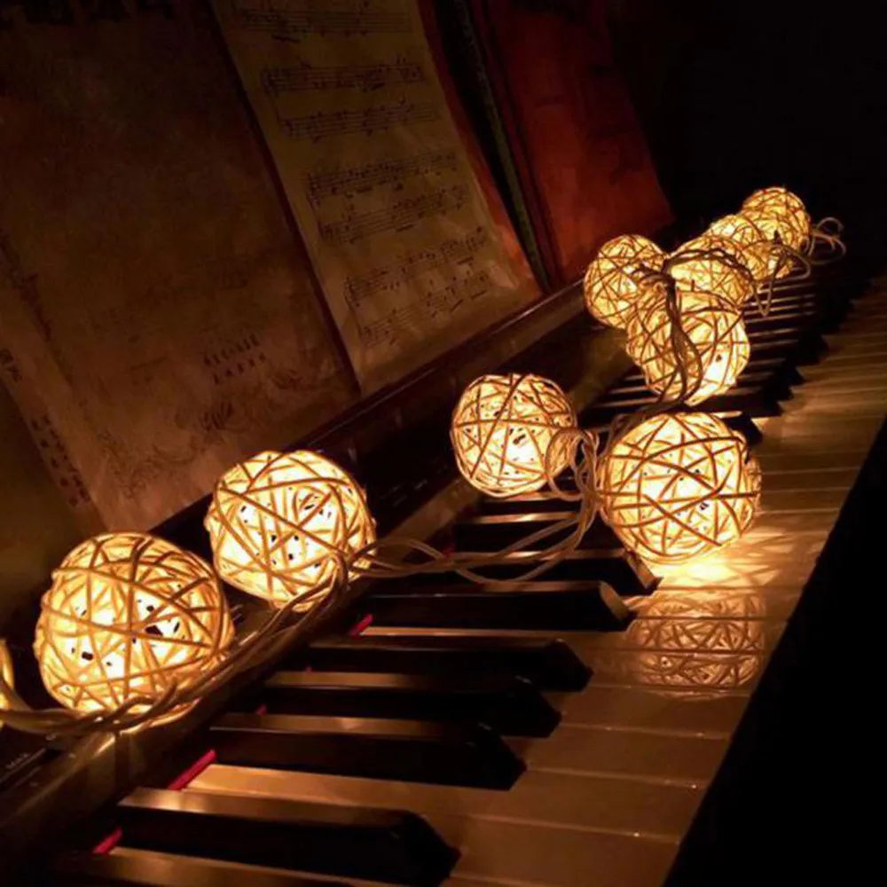 10 светодиодных шариков Luminaria из ротанга сказочное декоративное освещение на