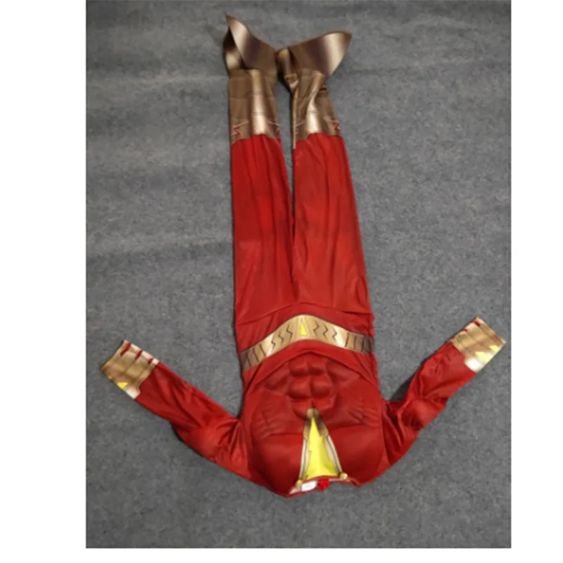 Новый детский костюм в стиле фильма Shazam комбинезон с плащом супергероя для