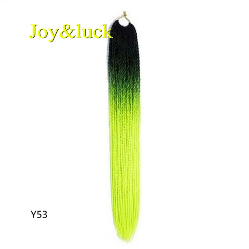 Y53 Joy& luck 24 дюйма Сенегальские закрученные крючком косички 30 прядей синтетические волосы для наращивания плетение волос - Цвет: Y53