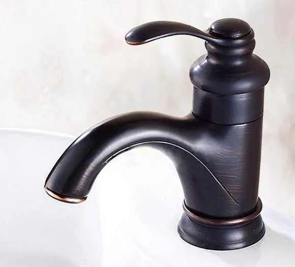 Black Oil Rubbed Brass Single Hole Deck Mounted Handle Lever Bathroom Vessel Basin Sink Faucet Mixer Water Taps mnf065 | Обустройство