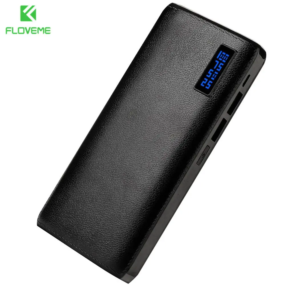 Leather Power Bank 20000mAh External Mobile Battery Pack For Xiaomi Mini 10000mAh Fast USB Portable Charger Powerbank | Мобильные