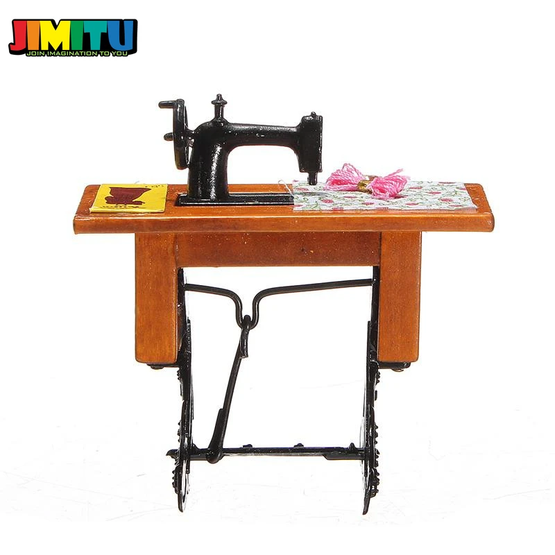 JIMITU 1/12 винтажная игрушечная миниатюрная швейная машина мебель Игрушки для детского кукольного домика Декор Детская Игрушка аксессуары