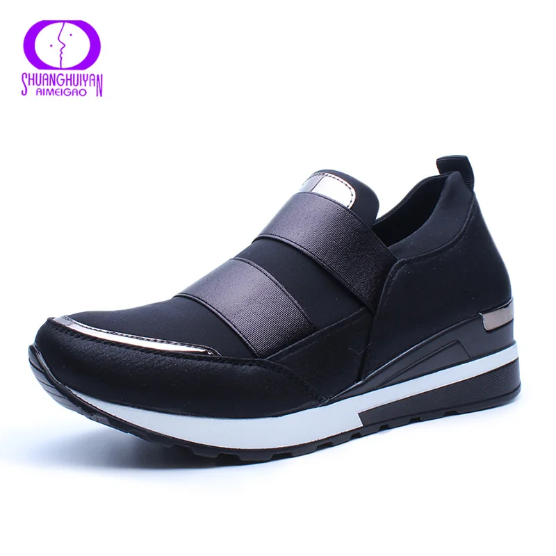AIMEIGAO Autumn Spring Slip-on Breathable Mesh Women Vulcanized Shoes Flat Sneakers Lightweight Outdoor tenis feminino | Обувь