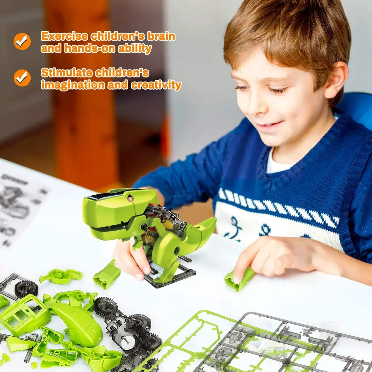 3 in 1 Education Solar Robot Toys Powered Dinosaur Kit STEM DIY Building Science Experiment for Kids | Дом и сад