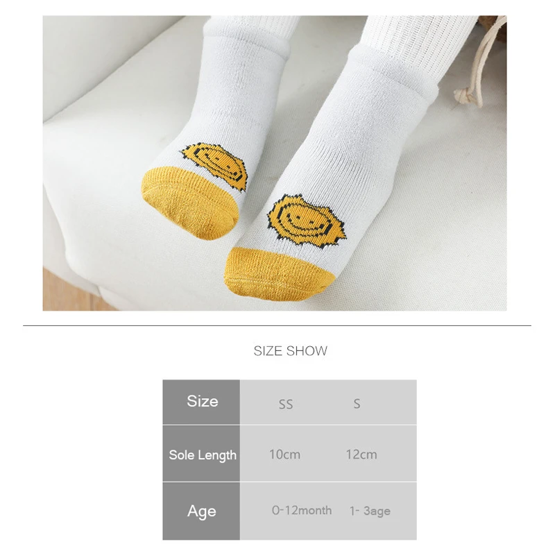 

3 Pairs Child Socks Thick loops newborn socks keep warm multiple colour Autumn and winter models thick baby socks High Quality