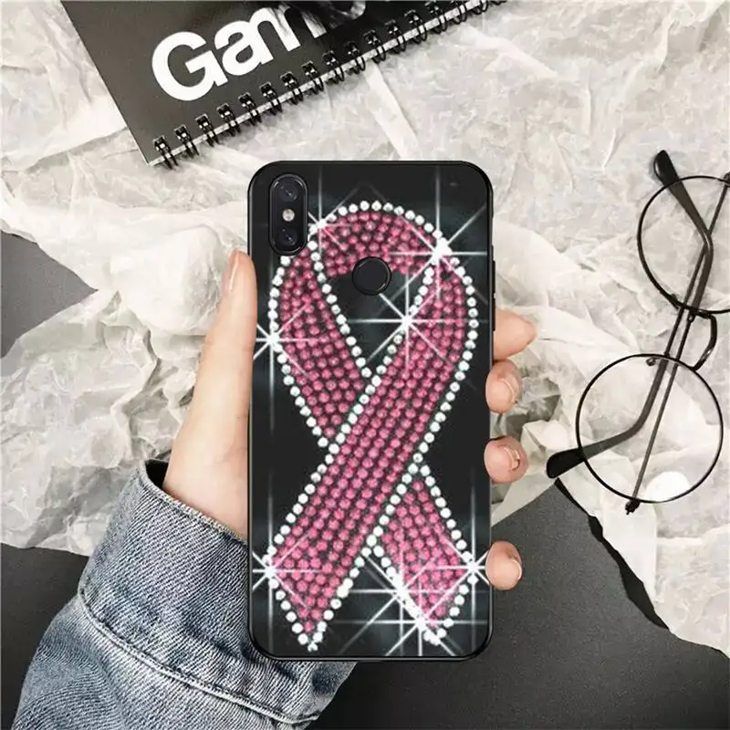 Мягкий чехол FHNBLJ для телефона с изображением девушки рака груди розовой лентой