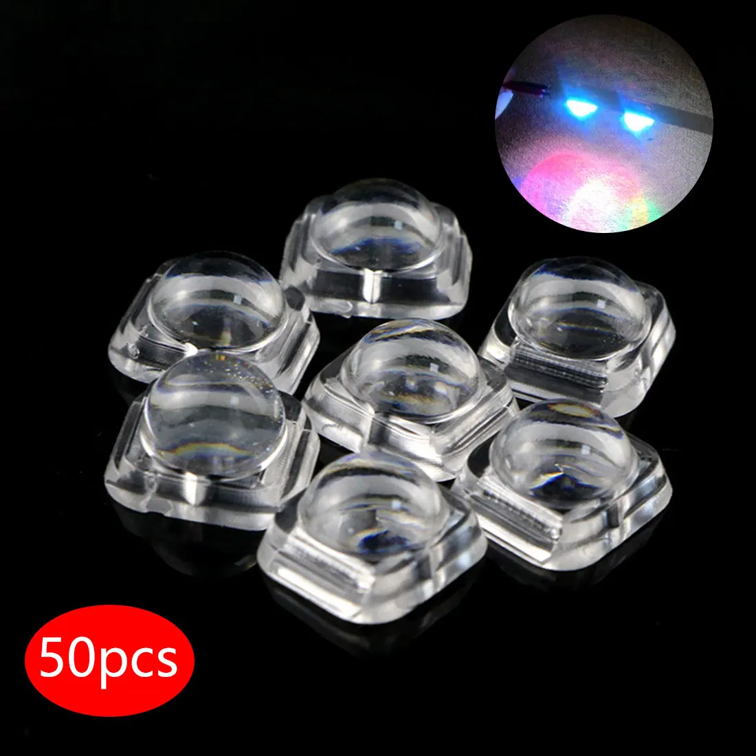 

50pcs/set LED lens mirror collimator for 5050 SMD 60 degree 10X9mm convex optical lens mirror collimator