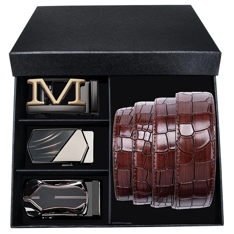 Ремень Hi Tie мужской из крокодиловой кожи роскошный брендовый уникальный пояс в