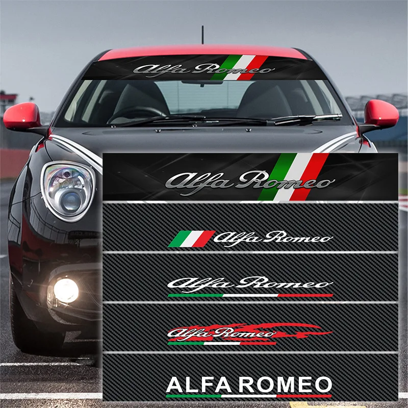 

Новые популярные Высококачественные наклейки на лобовое стекло Alfa Romeo из углеродного волокна, декоративные наклейки