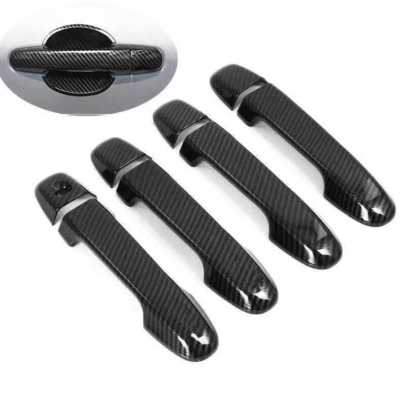 For Toyota Aqua Toyota Prius C 2011- 2017 Chrome Carbon Fiber Car Side Door Handle Cover Trim Sticker Car Accessories