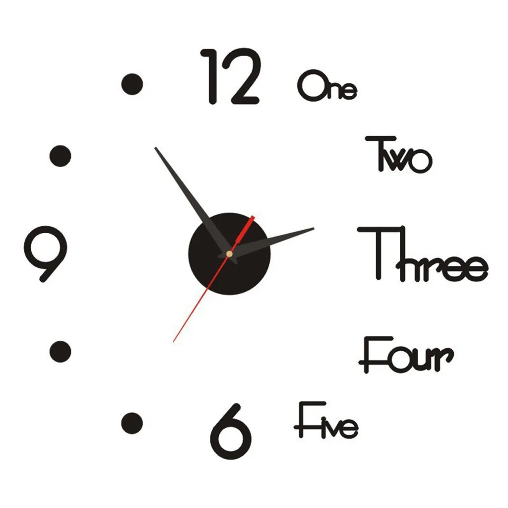 

Stickers DIY Clock Acrylic Digital Wall Clock 3D Stereoscopic Silent Electronic Clock Wall Stickers Decoration