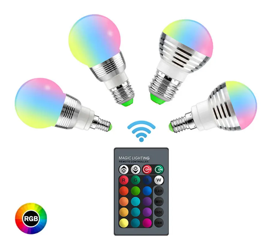 10 Вт 15 Вт Led 16 цветов Изменение RGB цвет лампа светильник E14 E27 лампа домашний декоративный прожектор с пультом дистанционного управления