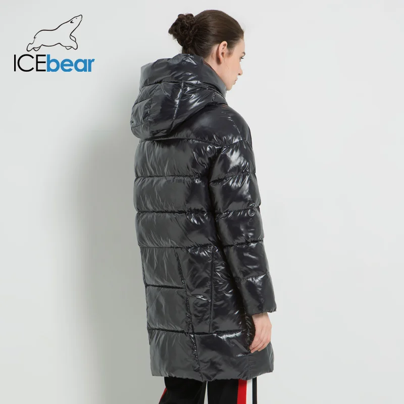 ICEbear2019 Новая зимняя женская куртка с капюшоном Женское пальто мода женская одежда высокого качества хлопок одежда бренд одежды GWD19504I