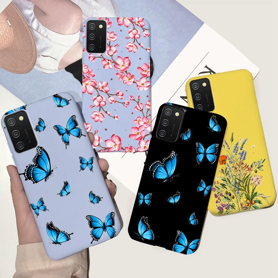 Чехол 6 5 дюйма для Samsung A03s A02s чехол с рисунком бабочек подсолнухов Coque Fundas Galaxy A03 s