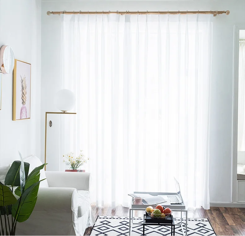 Однотонные белые тюлевые прозрачные Занавески на окна для гостиной спальни