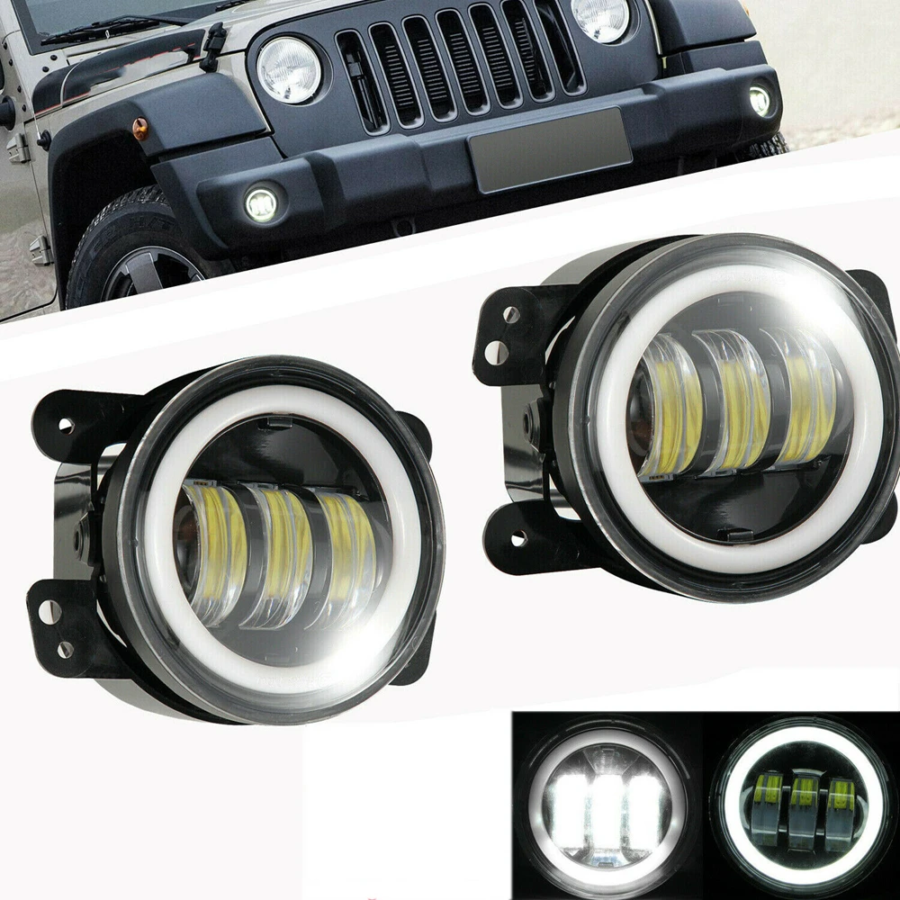 

Светодиодные противотуманные фары для Jeep Wrangler Compass Dodge, 2 шт., 4 дюйма