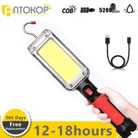 5200mah powerful flashlight 100w torch usb rechargeable cob work light with magnet hook camping tent work maintenance lantern