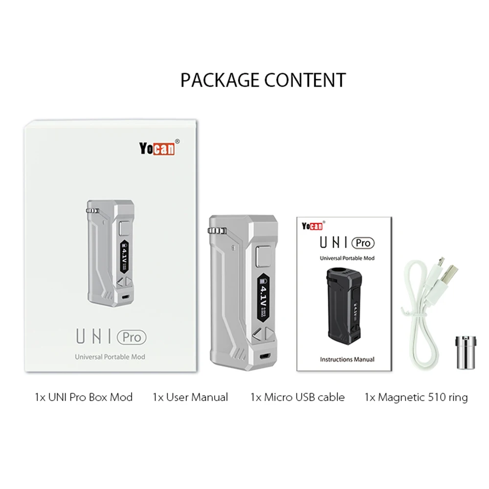 100% аутентичная батарея предварительного нагрева Yocan Uni Pro Mod 650 мАч для всех