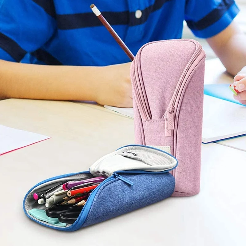 

ANGOO 3 Pcs Standing Pencil Case Pencil Pouch Bag Pencil Holder Stationery Box Case for Teen Student School Office