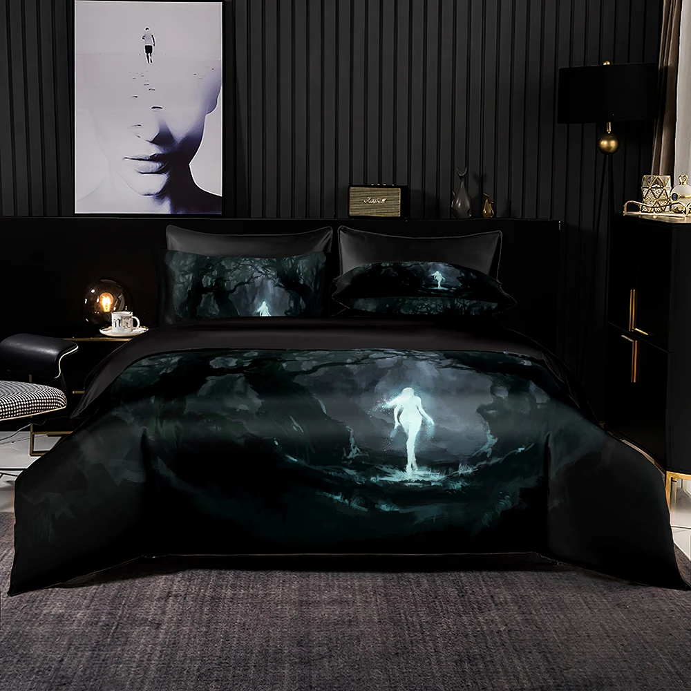 Комплекты постельного белья с голубыми точками 2/3 шт. роскошный пододеяльник