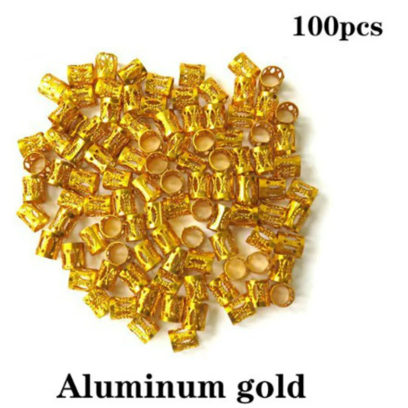 10-200 шт серебряное Золотое кольцо для волос дредов волосы регги плетеные хип-хоп