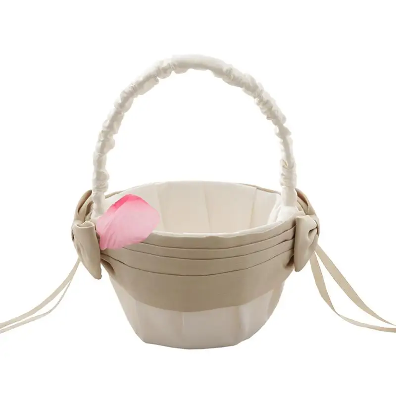 Свадебная Цветочная корзина для девочек бант лента невесты свадебная церемония