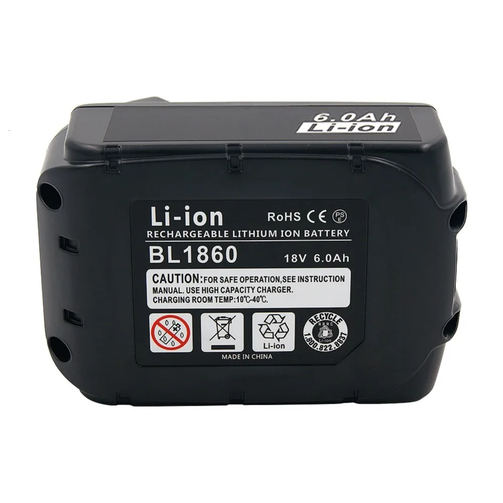 18 в 6AH 6000 мА/ч, BL1860 Перезаряжаемые Li-Ion Батарея Замена для MAKITA BL1850 BL1840 LXT400 DHP458Z Мощность инструмент