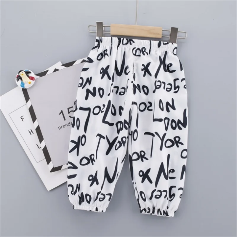

Kids Printing Casual Pant Girls Boys Spring Summer Children Letter Personality Fashion Girl Mosquito Pants
