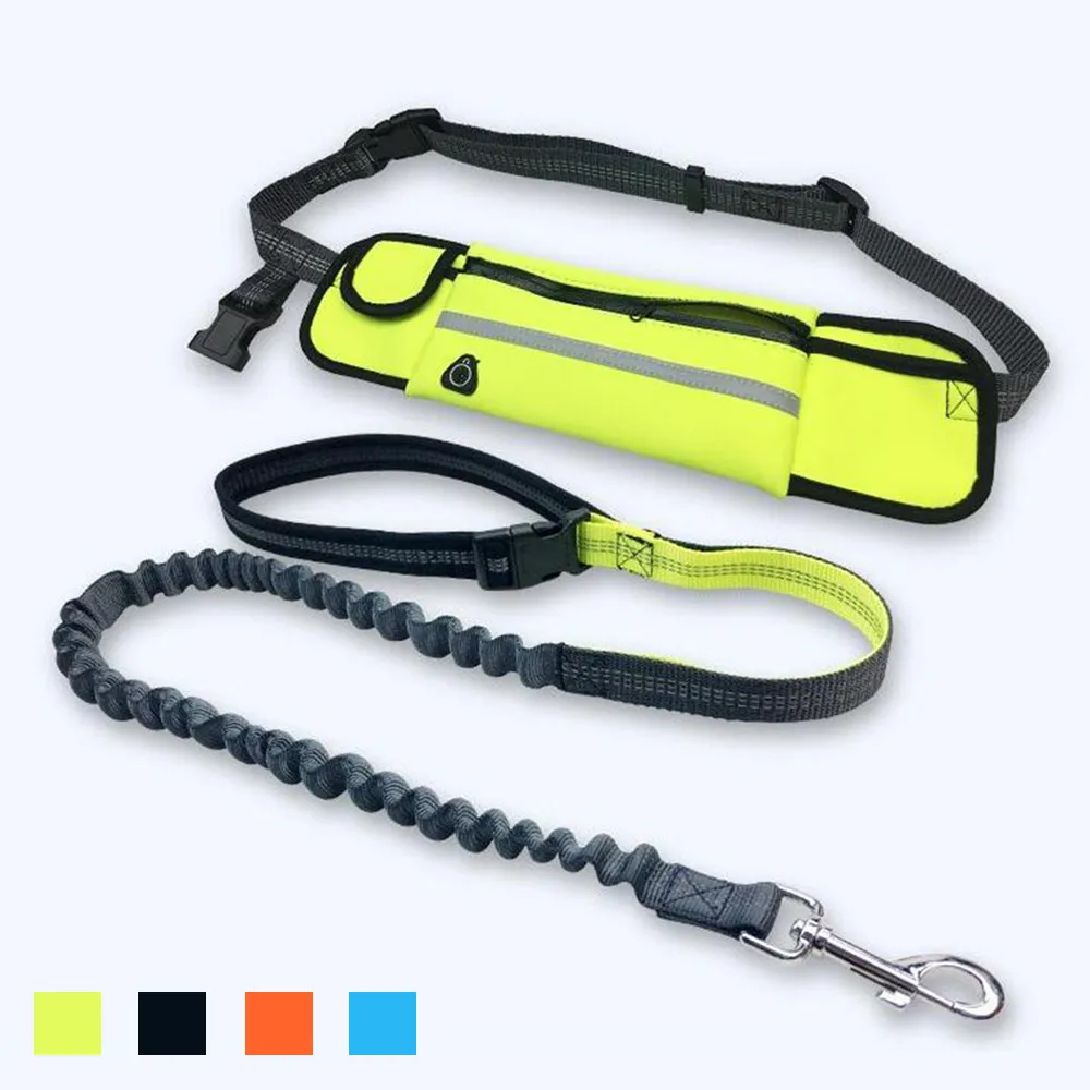 Свободные руки Светоотражающие эластичные поводки для собак бега ходьбы
