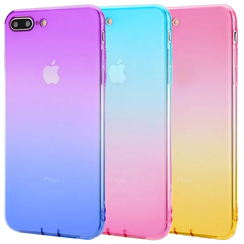 Soft TPU Rubber Dirt Resistant Phone Case For iPhone 8 plus 7plus Anti Skid Dust Plug With Lanyard Hole |