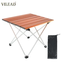 vilead 2 size aluminum alloy folding camping table for picnic fishing hkingking travel portable outdoor foldable camping desk