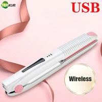 25w portable hair straightener usb recharging professional mini cordless hair flat iron dry and wet led display styling tools