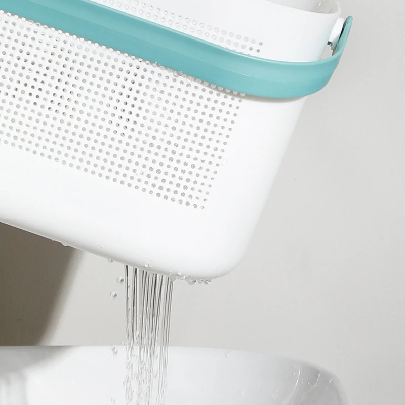 

Plastic Storage Basket with Handle Shower Caddy Bins Shampoo Conditioner Organizer for Bathroom Kitchen Dorm Room