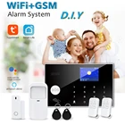 Система охранной сигнализации Tuya, Wi-Fi, GSM, управление через приложение, комплекты сигнализации сделай сам, IP-камера, датчик дверей, стробоскоп, сирена, детектор дыма