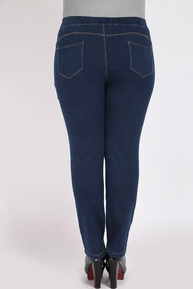 2XL-9XL Autumn Winter Large Size jean Women Casual High Waist Stretch Pencil Denim Pants 6XL 7XL 8XL Plus size Jean Trouser