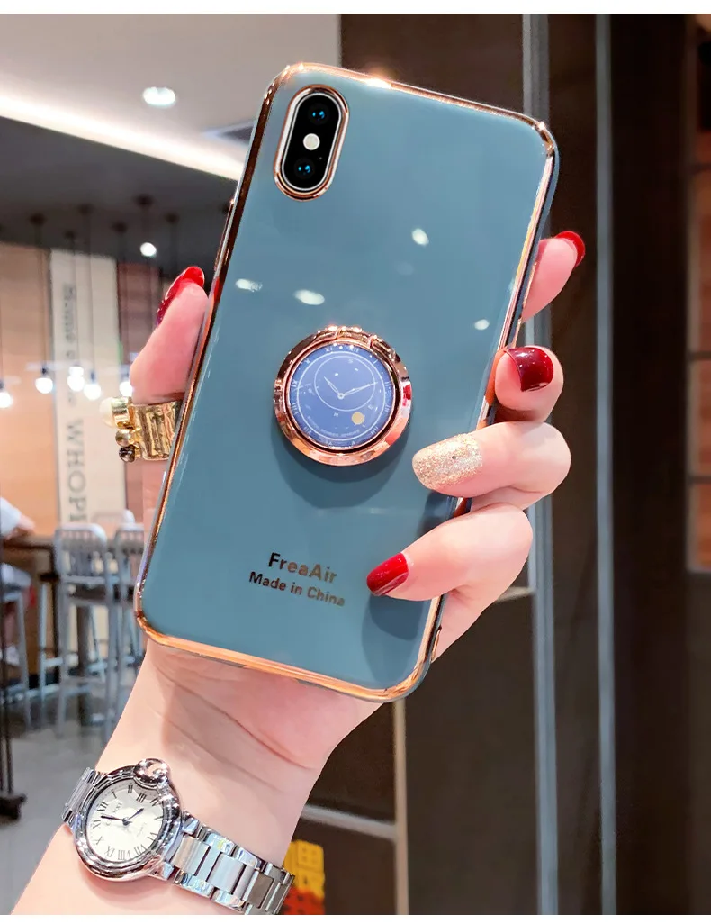 Женское розовое металлическое кольцо держатель мобильного телефона Магнитный